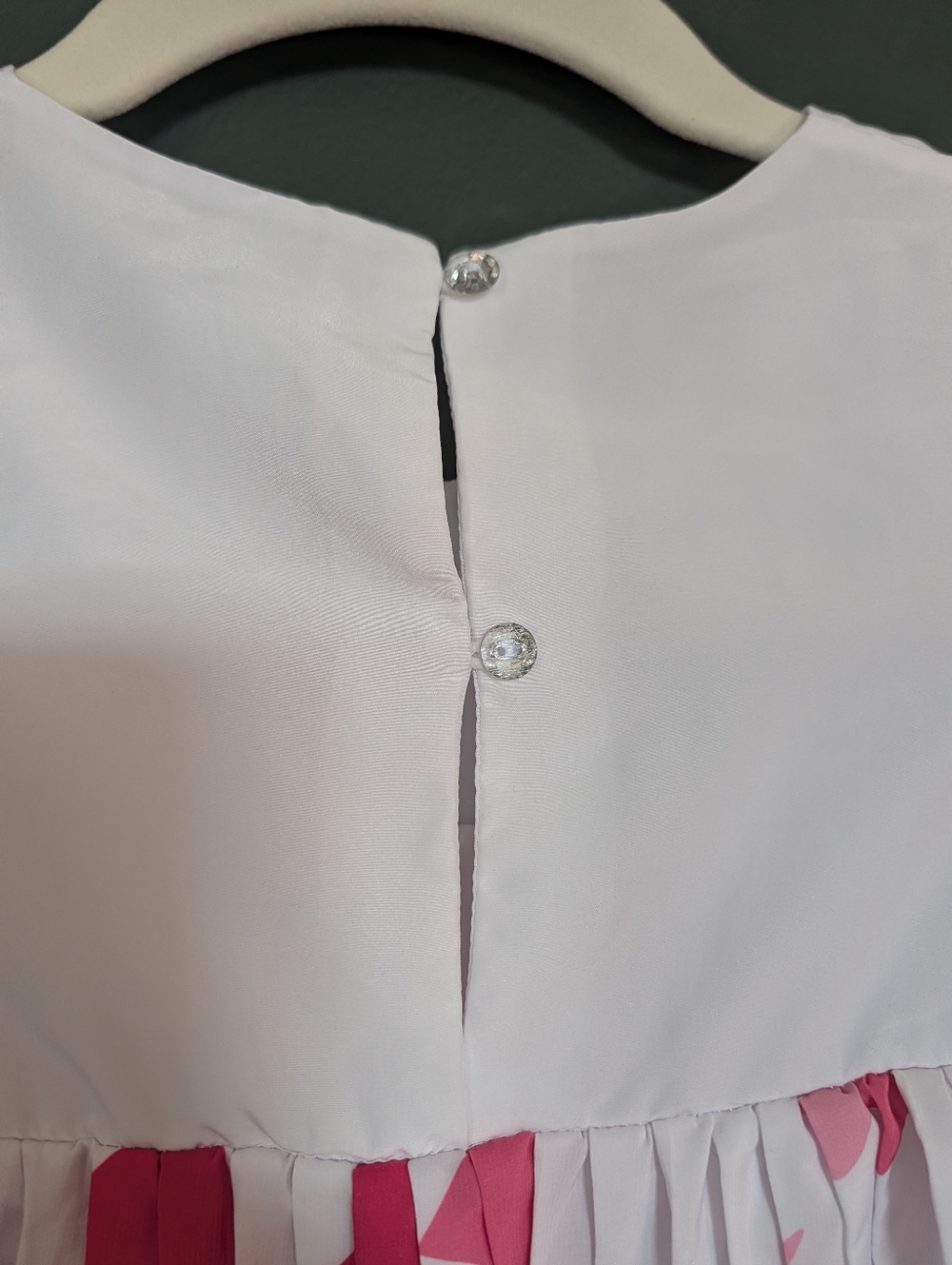 Boboli White Girls Pleated White And Pink IceCream Dress 🌸 - Picture 4 of 5